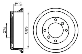 Tambour de frein BOSCH 0986477062 